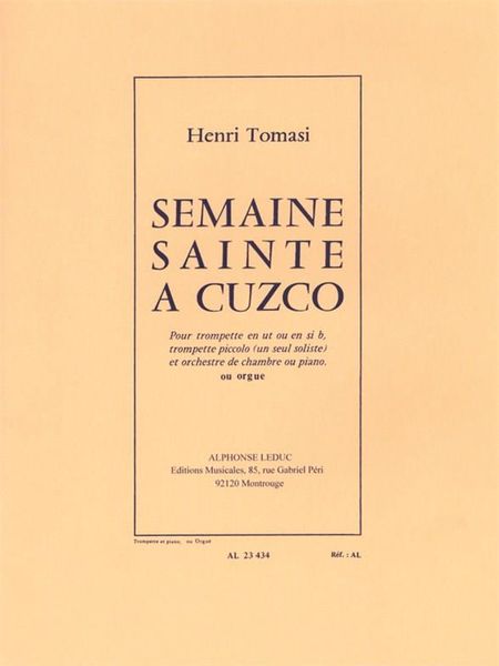 Tomasi: Semaine Sainte à Cuzco – Ficks Music