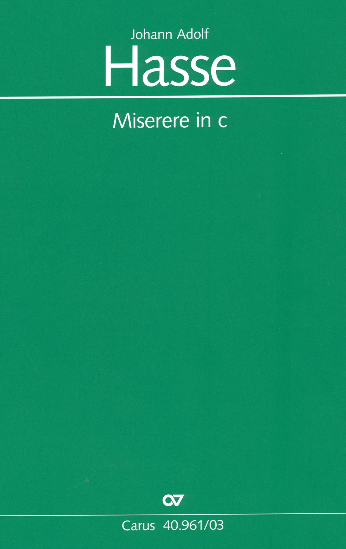 Hasse: Miserere in C Minor
