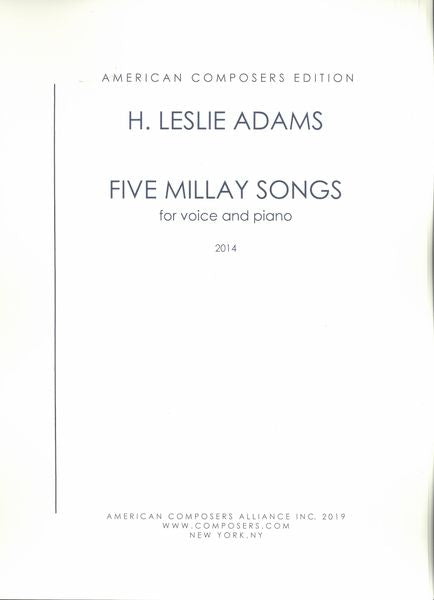 H.L. Adams: 5 Millay Songs