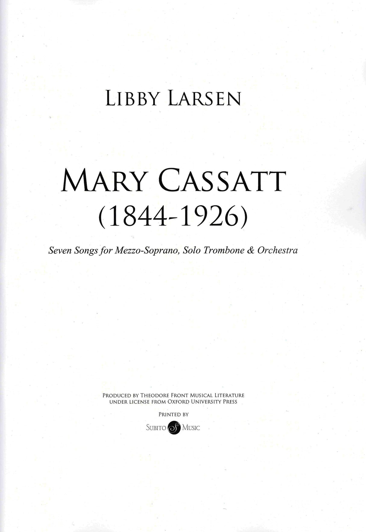 Larsen: Mary Cassatt