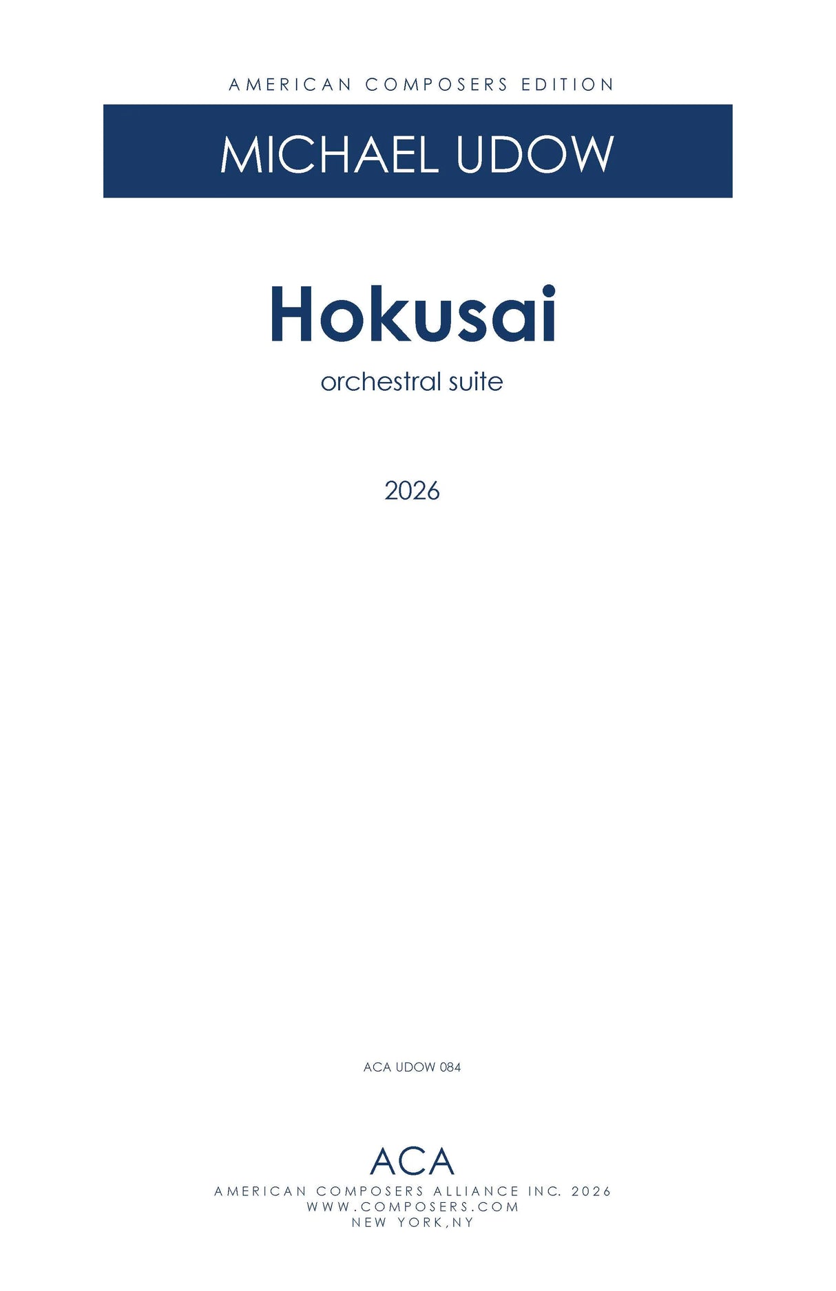 Udow: Hokusai Suite (Version for Orchestra)