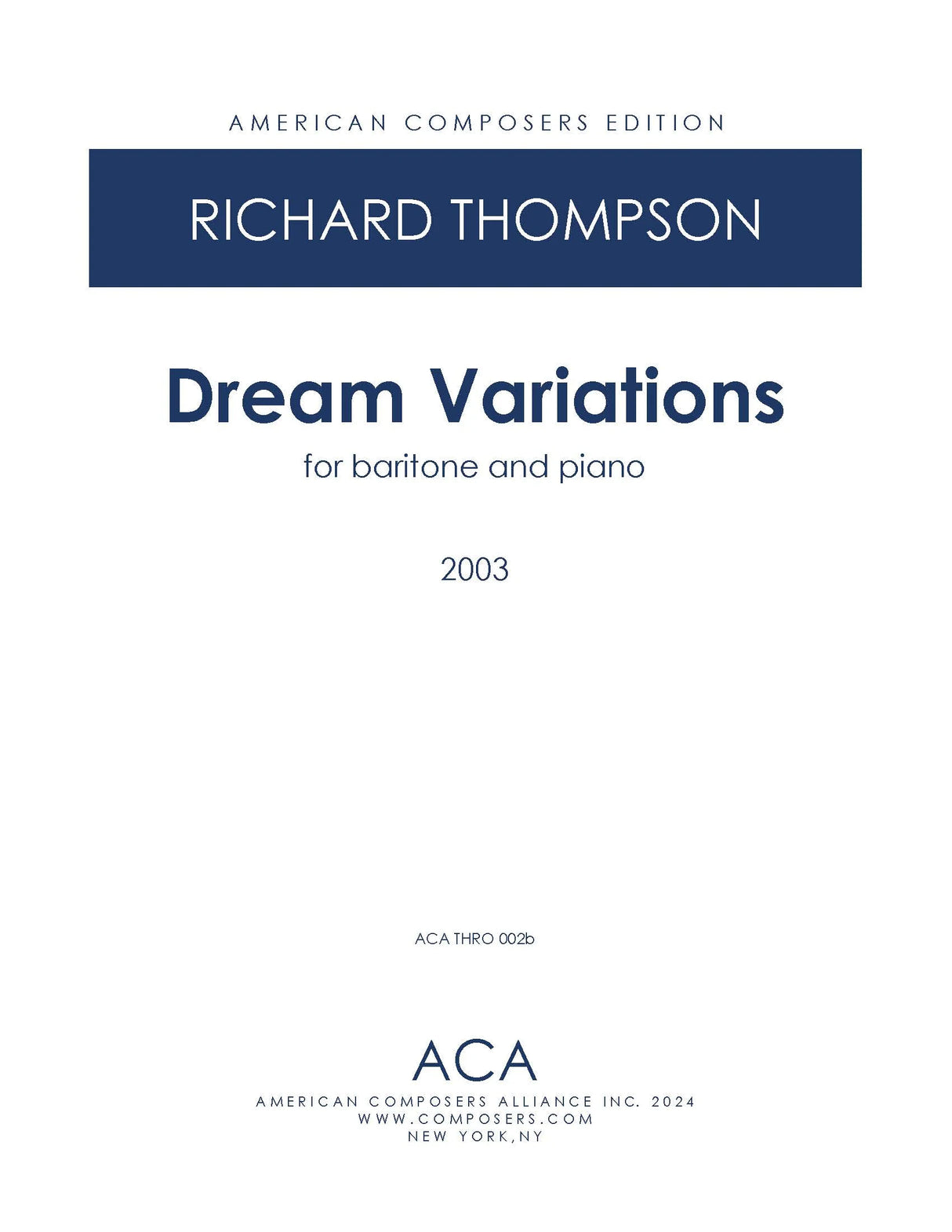 Thompson: Dream Variations