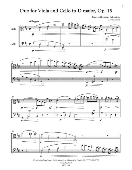 G.A. Schneider: Duo in D Major, Op. 15