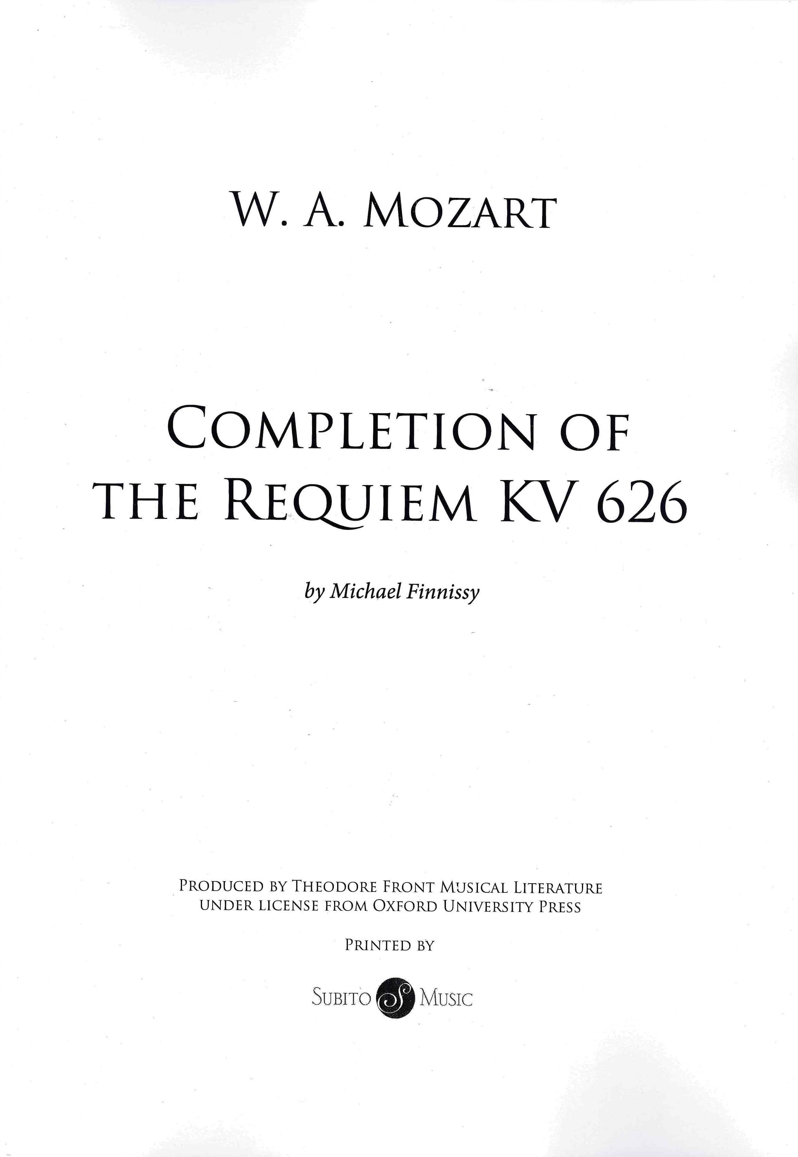 Mozart: Requiem, K. 626 – Ficks Music