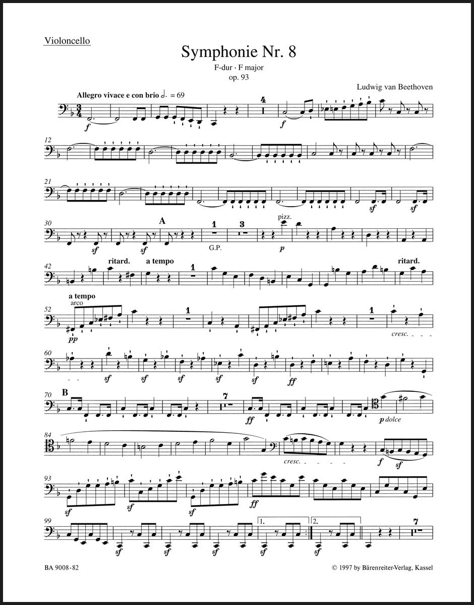 Beethoven Symphony No. 8 Op. 93 総譜 Beethoven: Symphony No. 8 in F Major, Op. 93 – Ficks Music