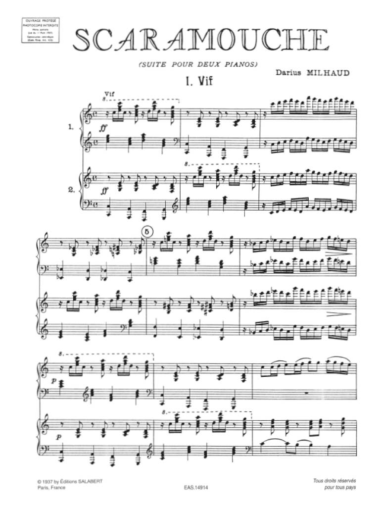 Milhaud: Scaramouche, Op. 165b (Version for 2 pianos)