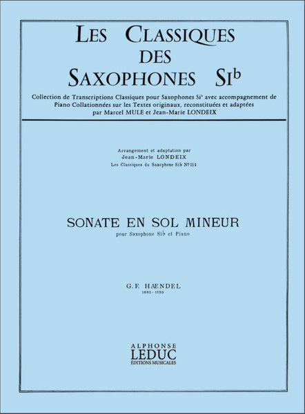 Handel: Sonata in G Minor (arr. for sax and piano) – Ficks Music