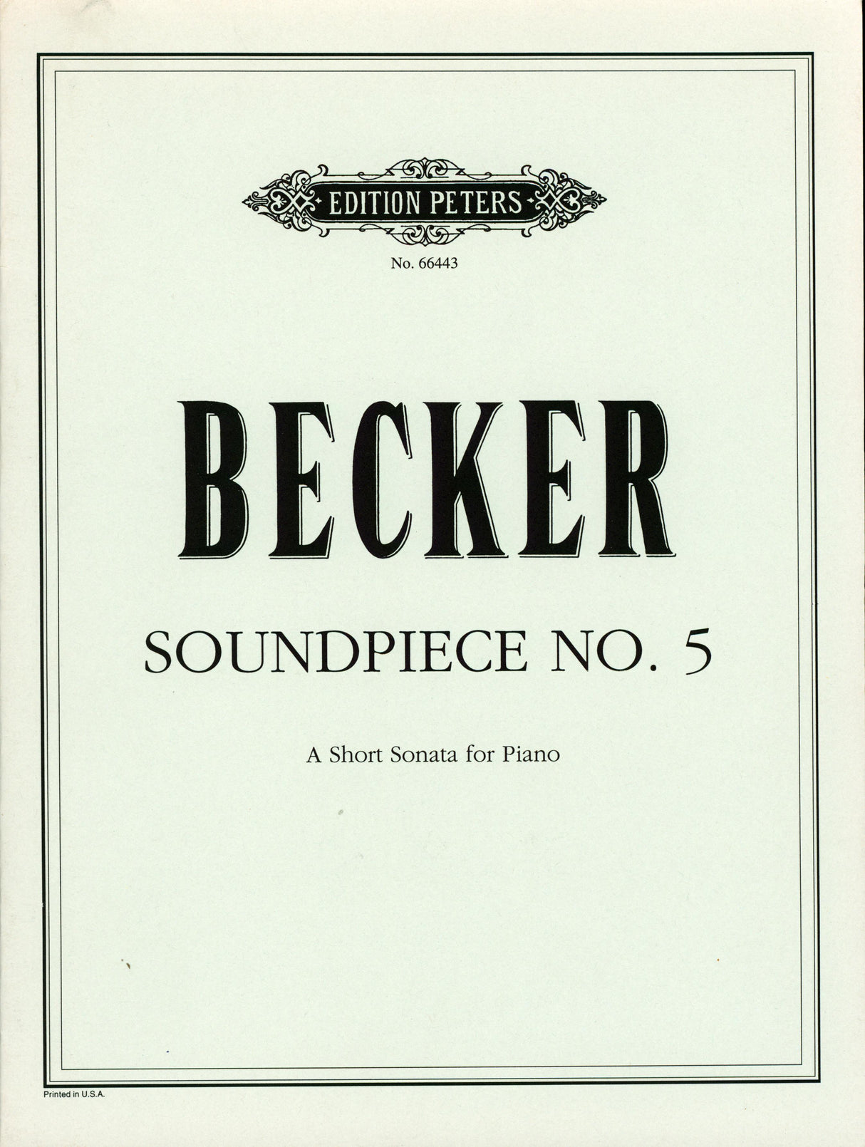 Becker: Soundpiece No. 5