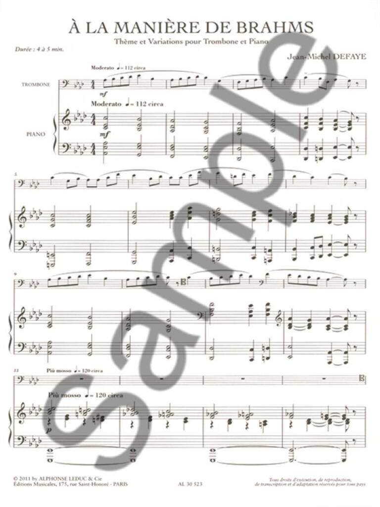Defaye: À la manière de Brahms