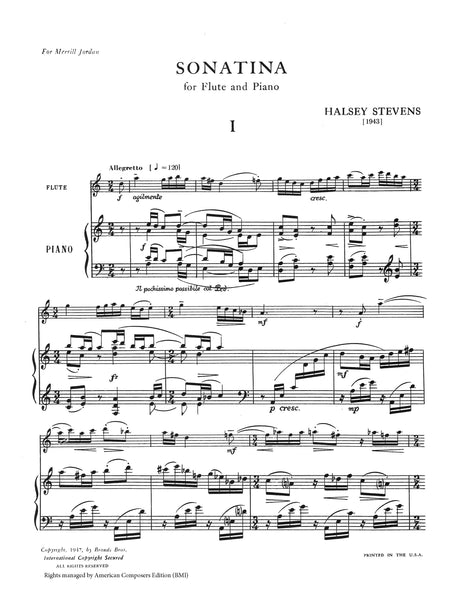 Stevens: Sonatina for Flute and Piano