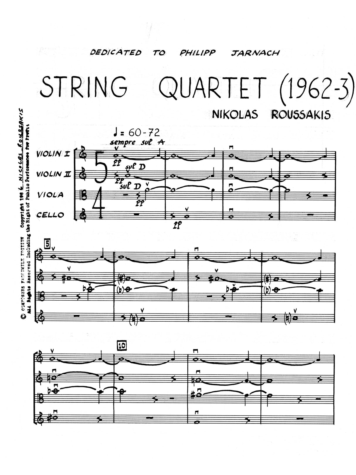 Roussakis: String Quartet (1962-3)