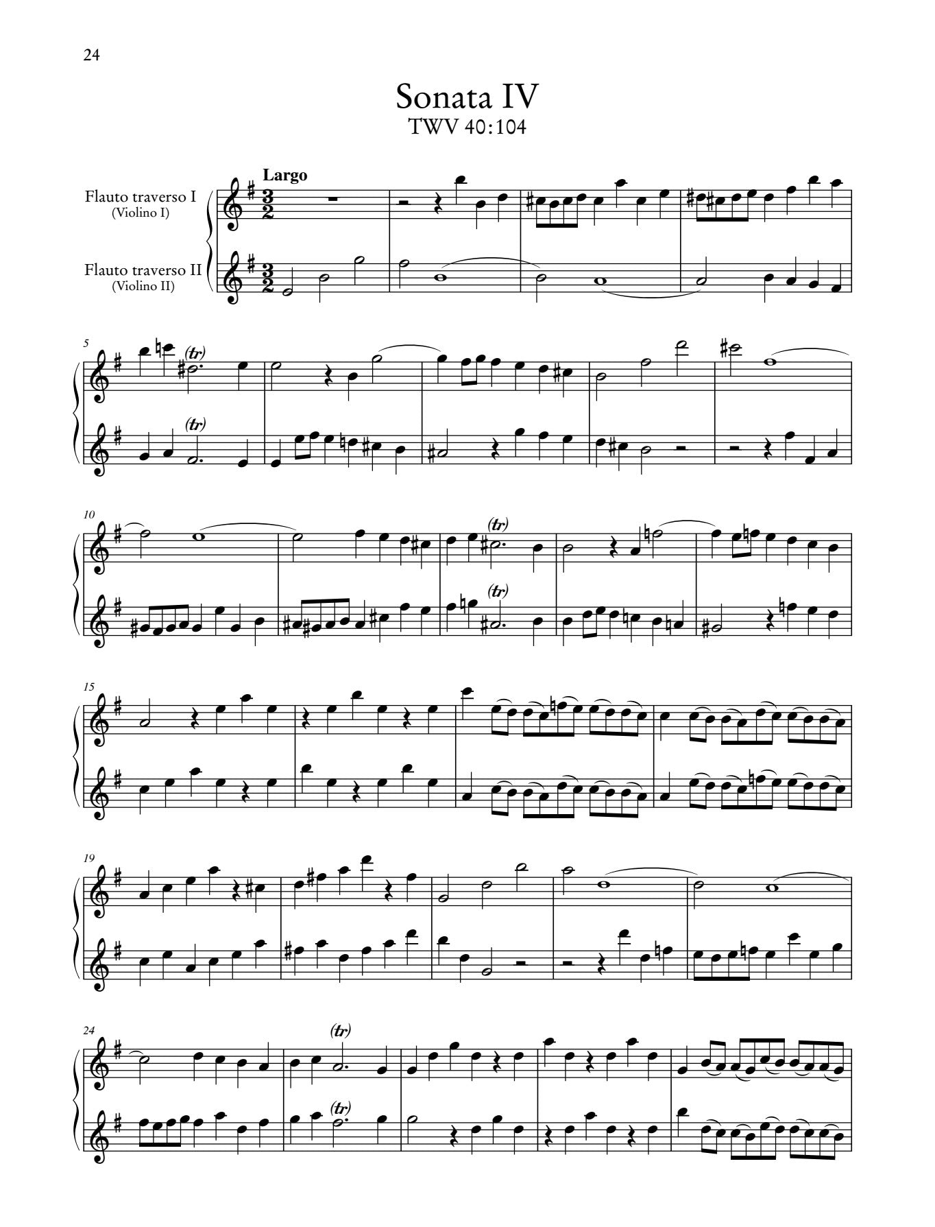 Telemann: 6 Sonatas for 2 Flutes (or Violins), Op. 2 – Ficks Music