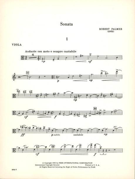Palmer: Viola Sonata