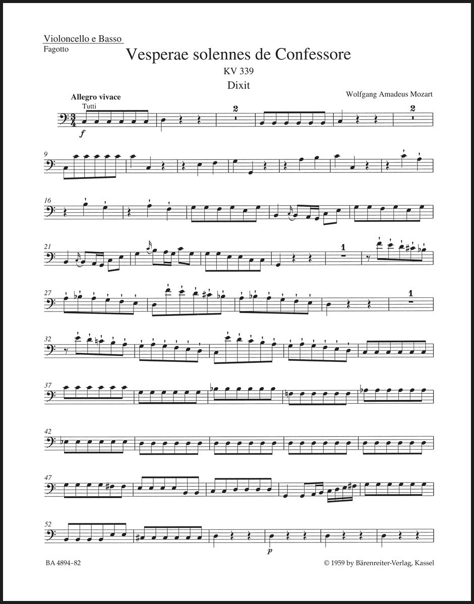 Mozart: Vesperae solennes de Confessore, K. 339