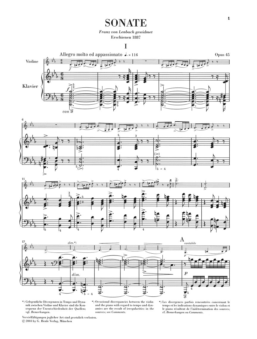 Grieg: Violin Sonata No. 3 in C Minor, Op. 45