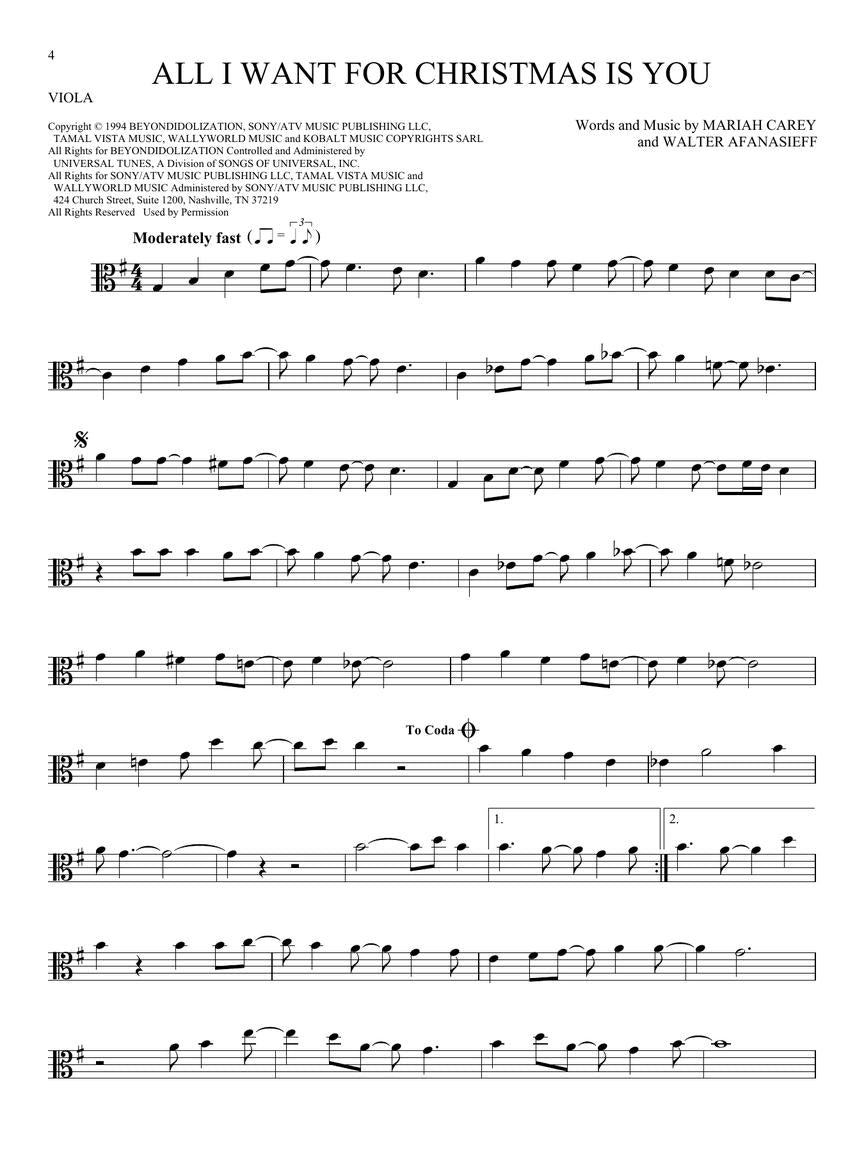 101 Christmas Songs for Viola