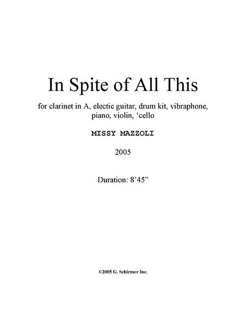 Mazzoli: In Spite of All This