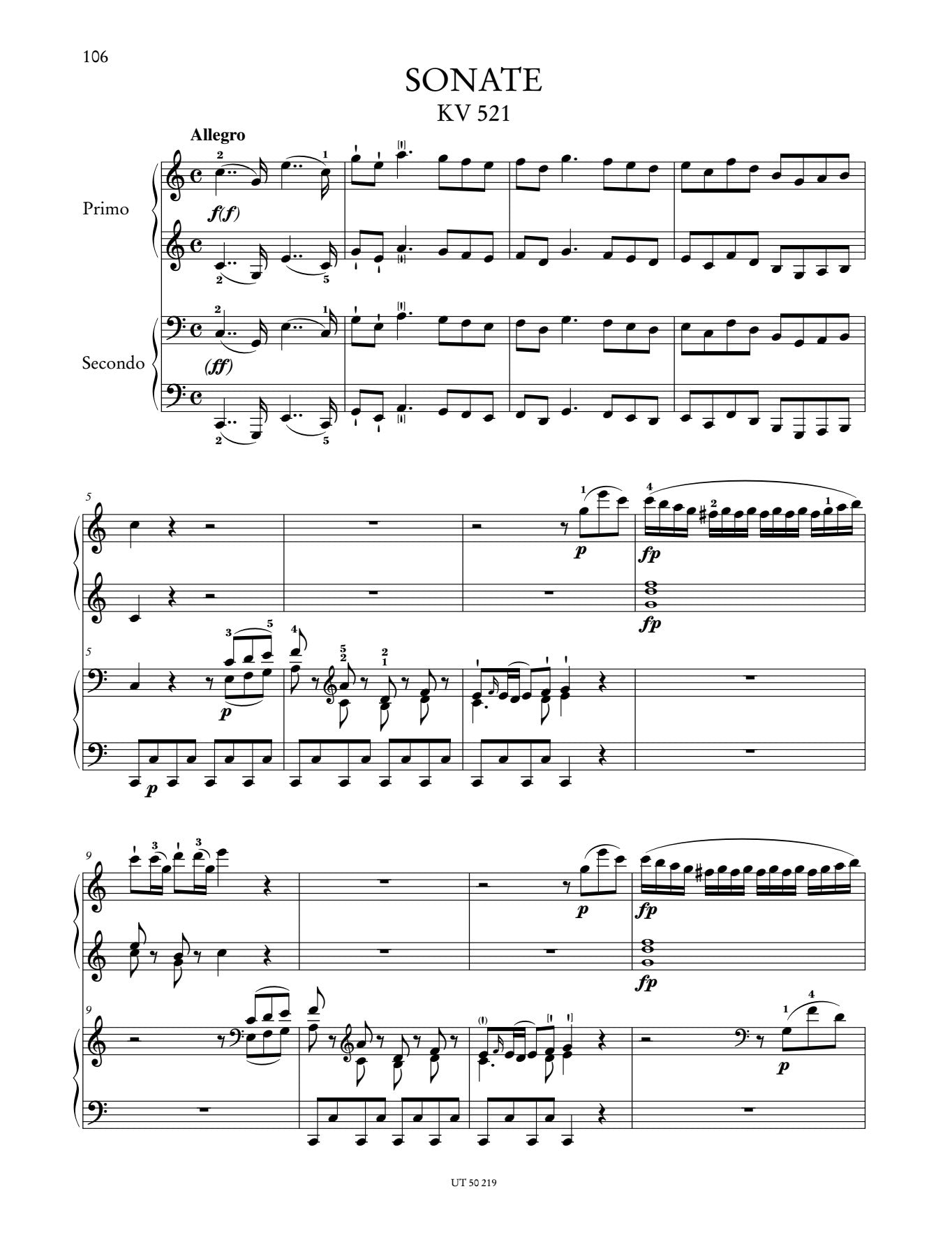 Mozart: Works for Piano Four-Hands – Ficks Music