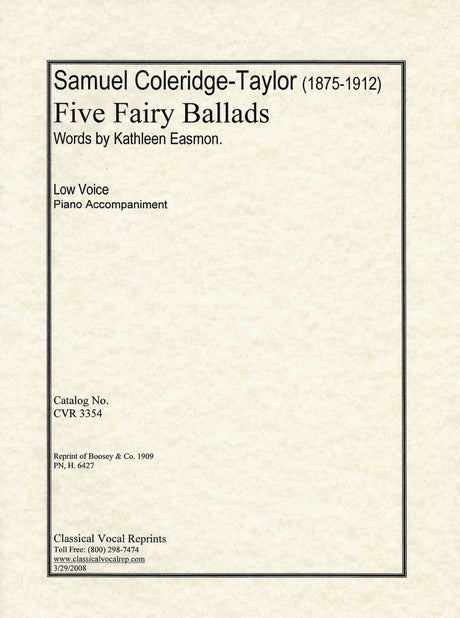 Coleridge-Taylor: 5 Fairy Ballads