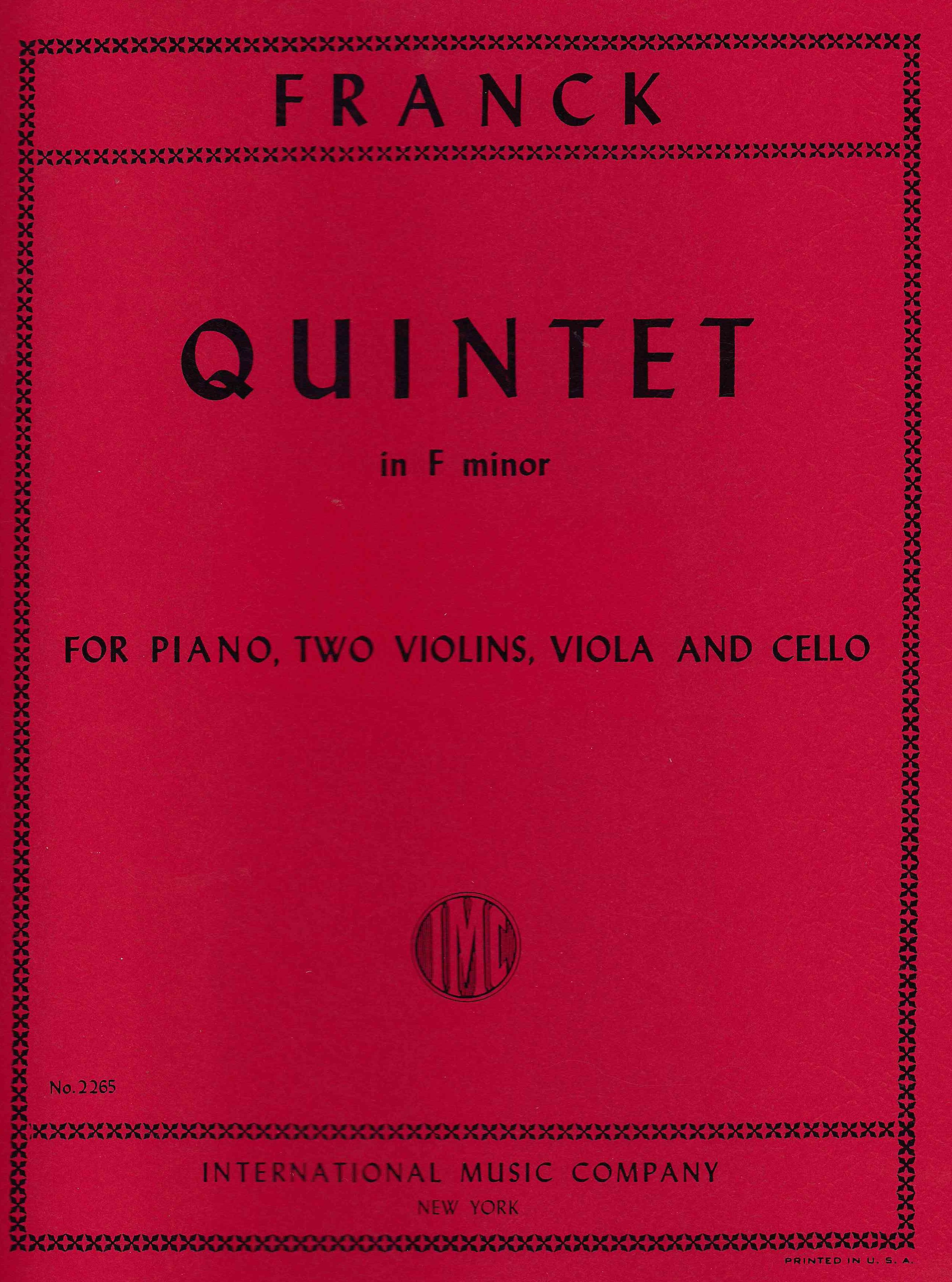 Franck: Piano Quintet in F Minor – Ficks Music