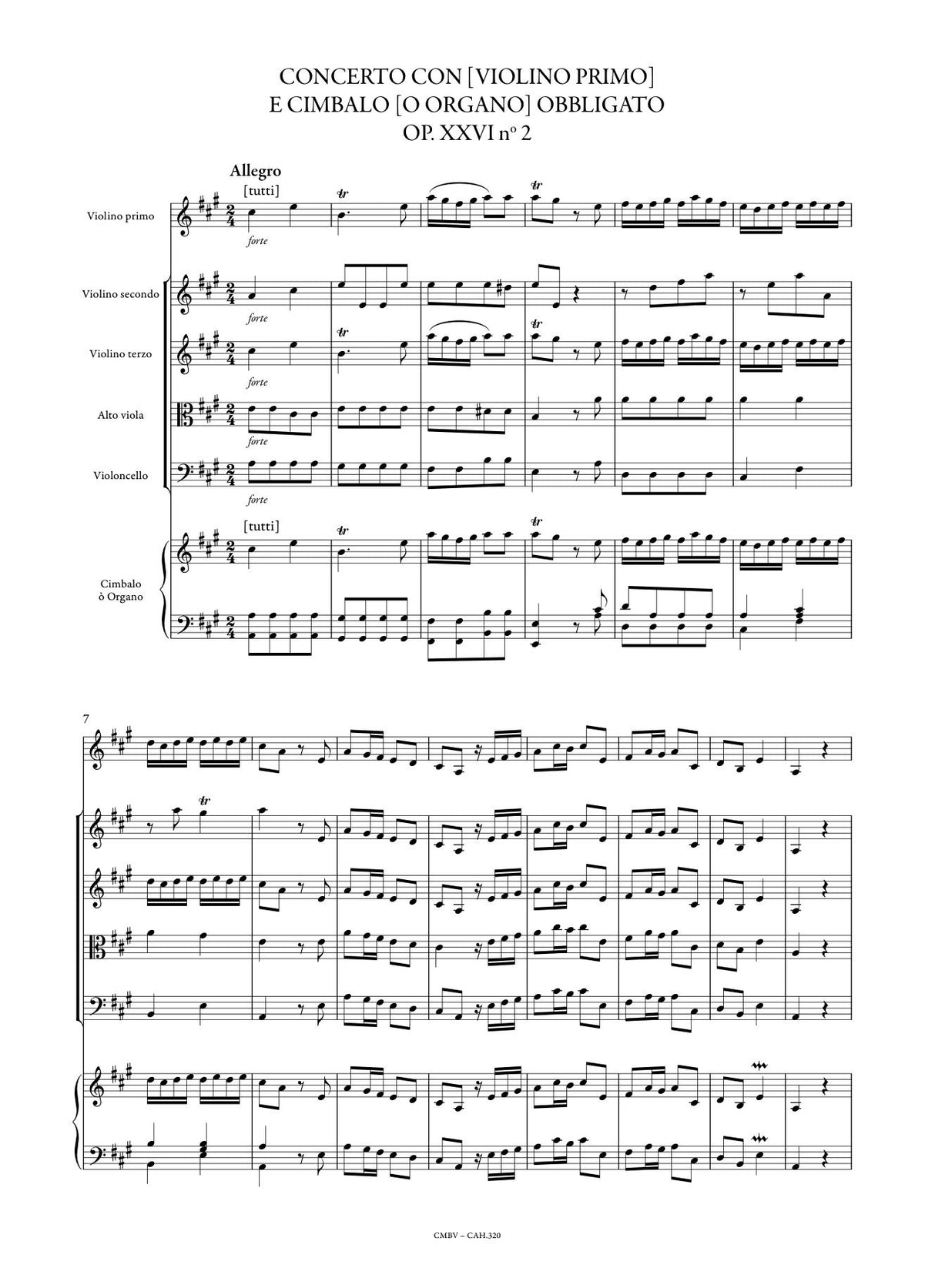 Corrette: Concerto for 3 Violins & Harpsichord, Op. 26, No. 2