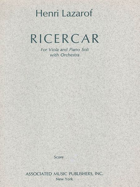 Lazarof: Ricercar