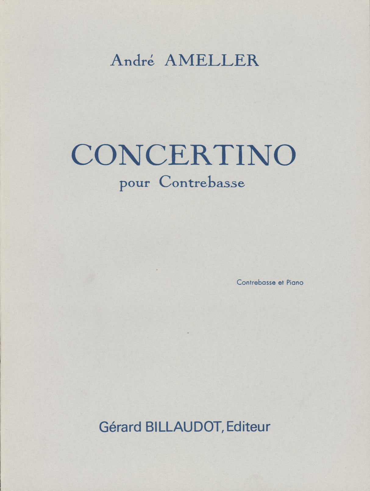 Amellér: Concertino for Double Bass