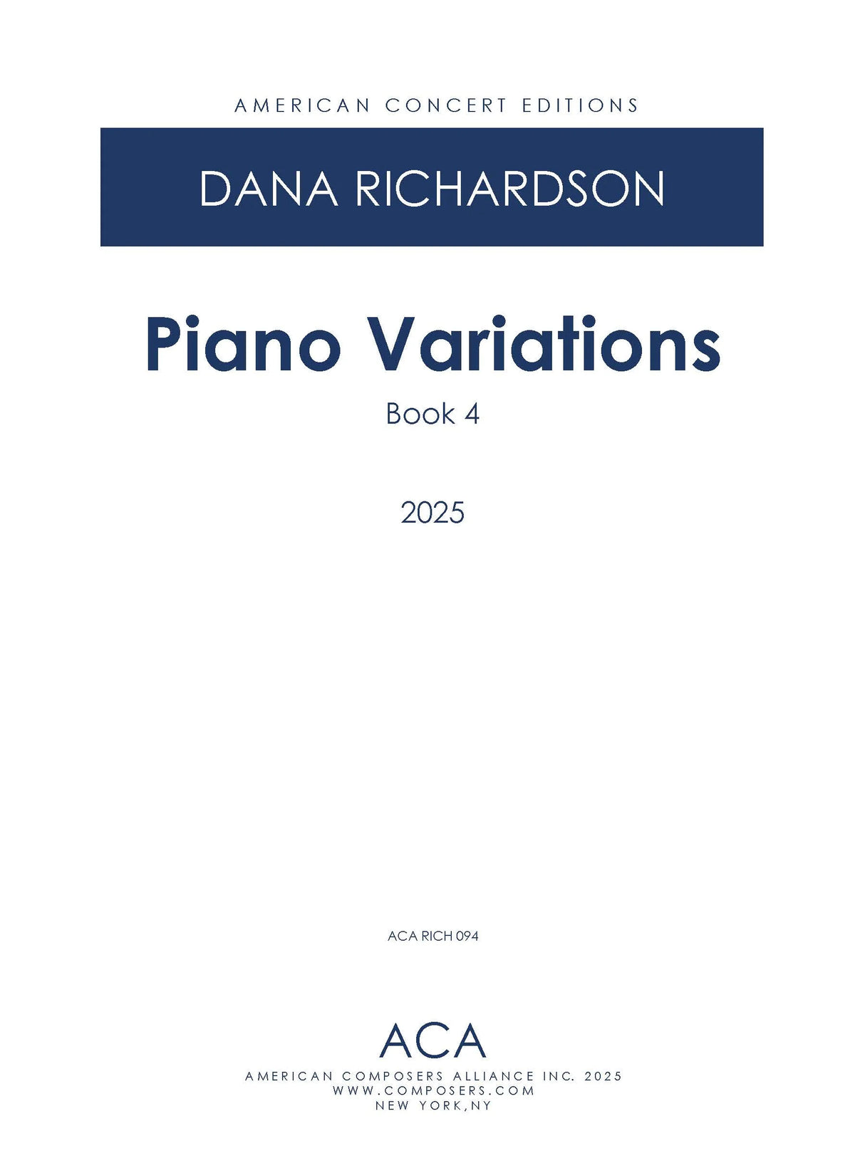 D. Richardson: Piano Variations - Book 4