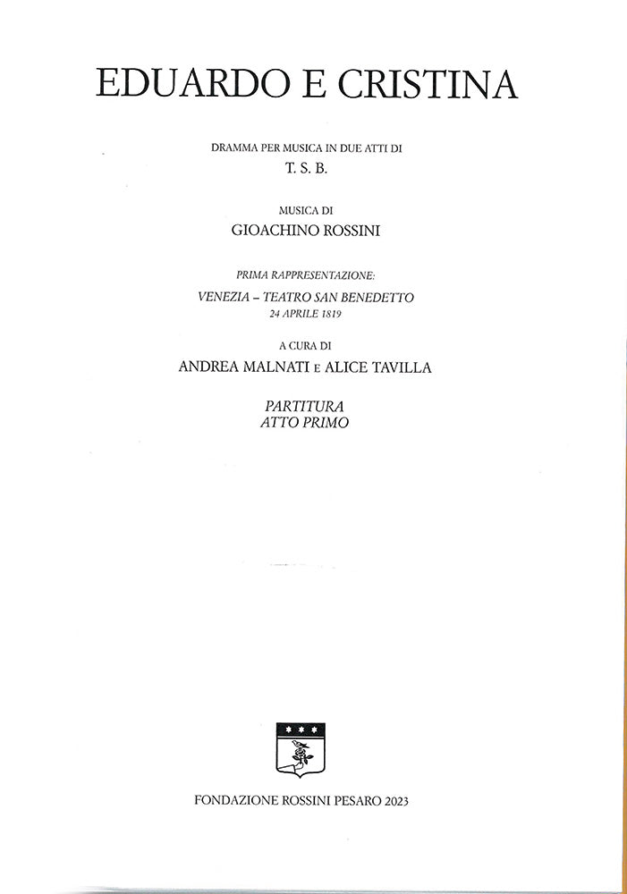 Rossini: Eduardo e Cristina