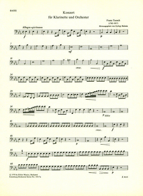 Tausch: Clarinet Concerto in E-flat Major