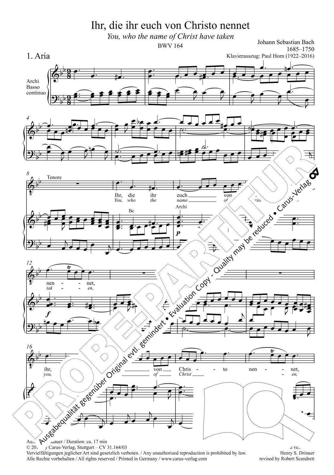 Bach: Ihr, die ihr euch von Christo nennet, BWV 164