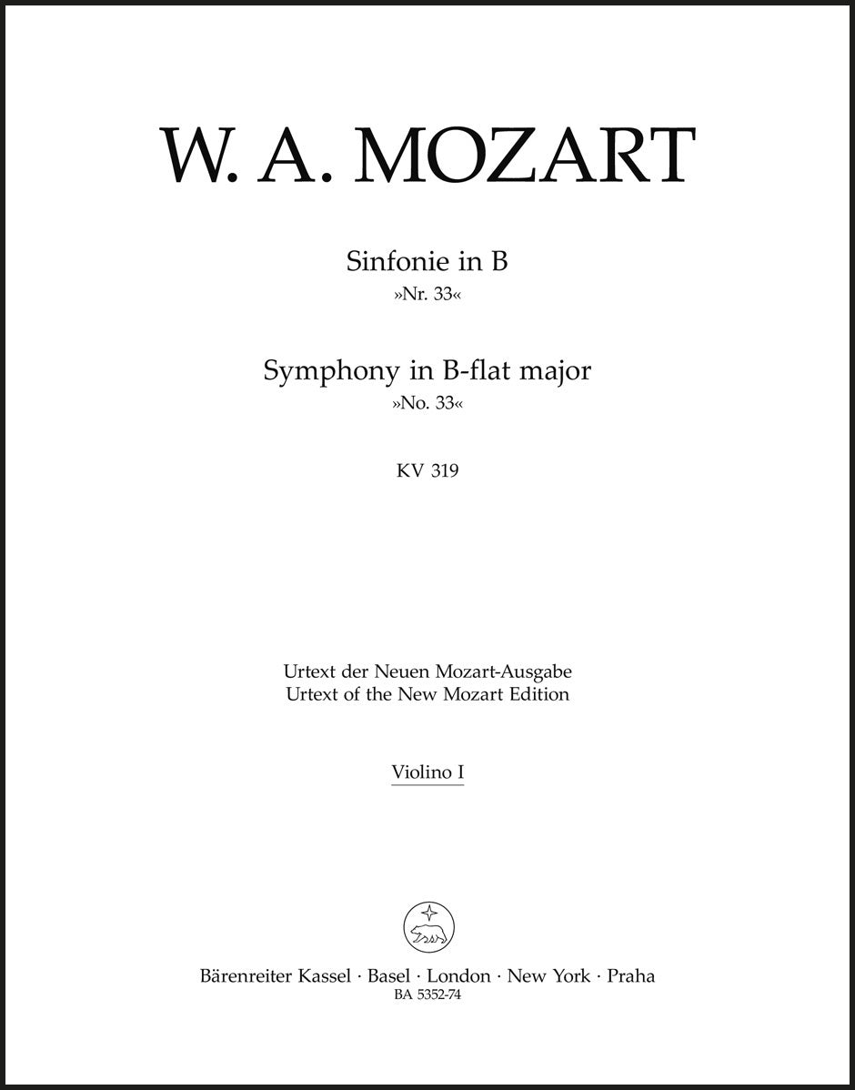 Mozart: Symphony No. 33 in B-flat Major, K. 319