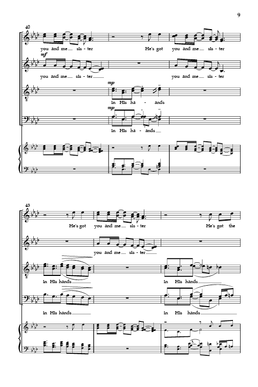 He's Got the Whole World in His Hands (arr. for SATB choir)