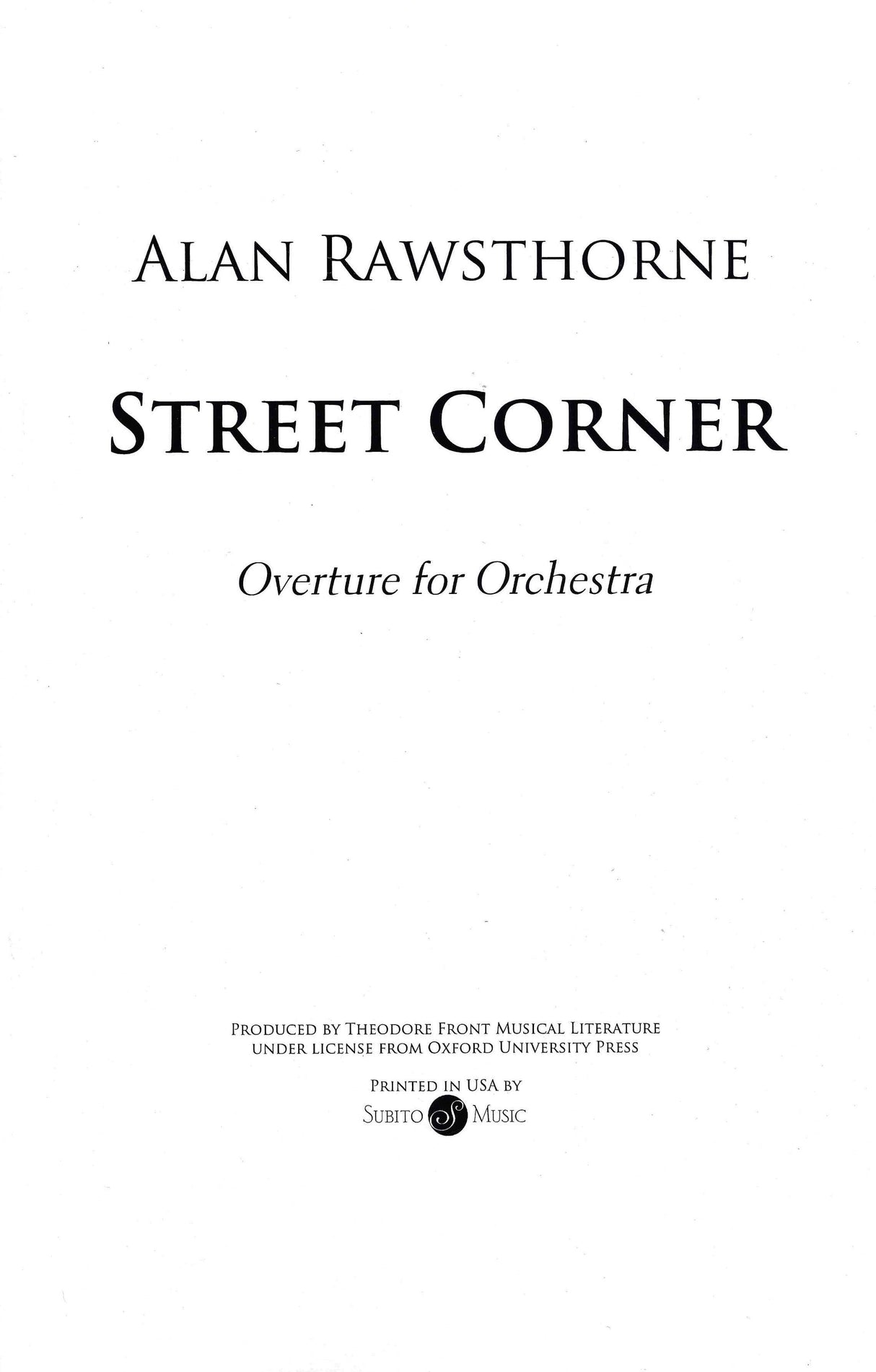 Rawsthorne: Overture to 'Street Corner'