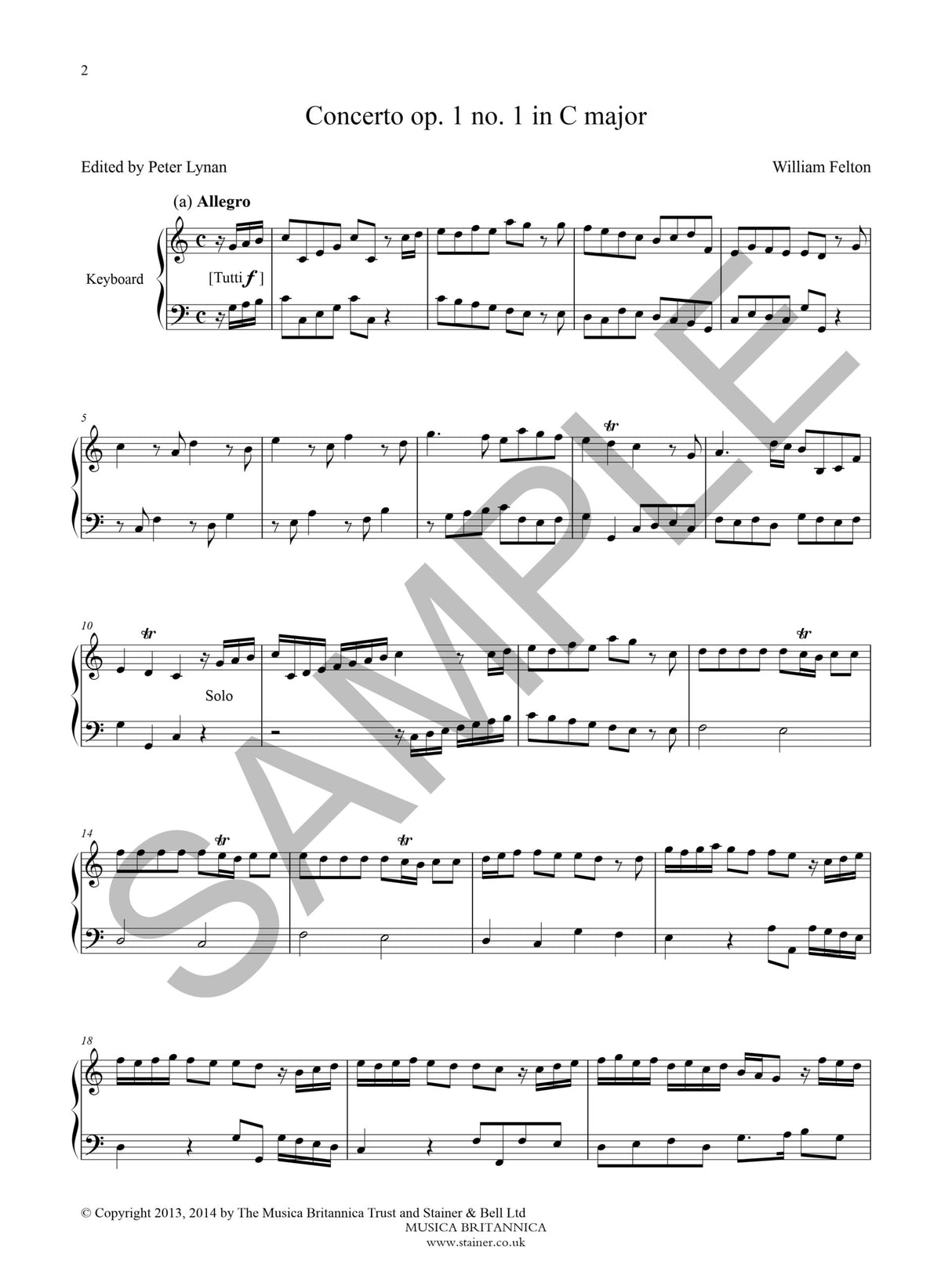 Eighteenth-Century English Keyboard Concertos - Volume 1