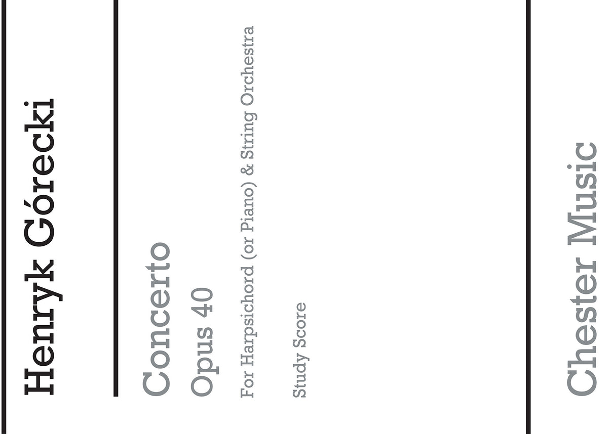 Górecki: Harpsichord Concerto