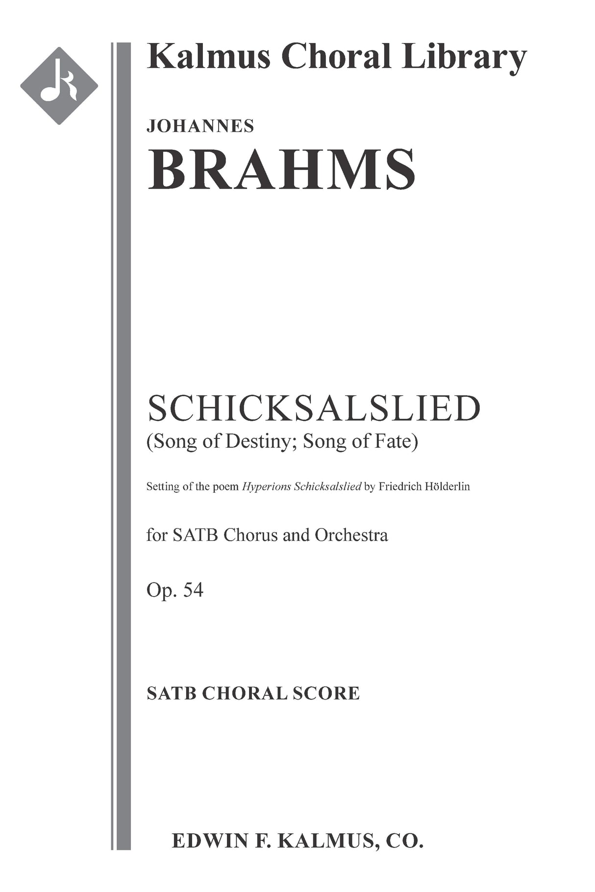Brahms: Schicksalslied, Op. 54