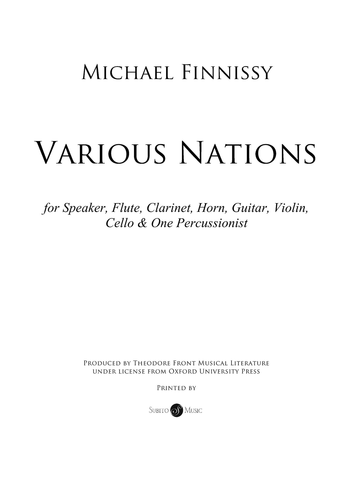 Finnissy: Various Nations