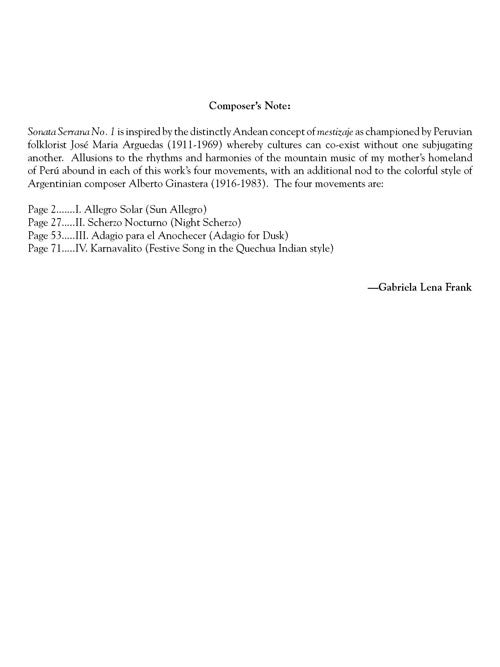 Frank: Sonata Serrana No. 1