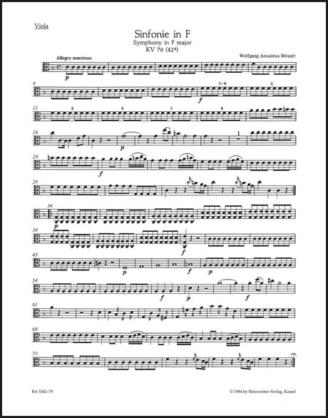 Mozart: Symphony in F Major, K. 76 (42a)