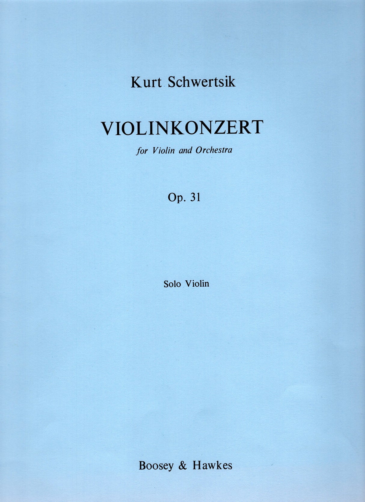 Schwertsik: Violin Concerto, Op. 31