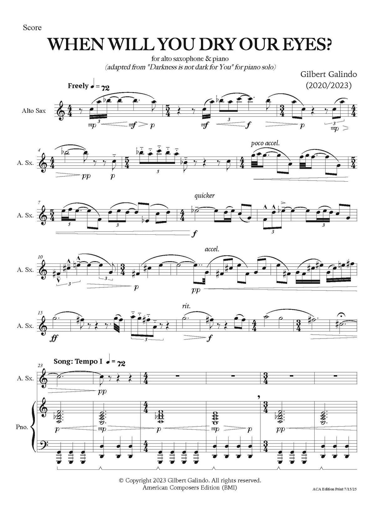 Galindo: When Will You Dry Our Eyes?