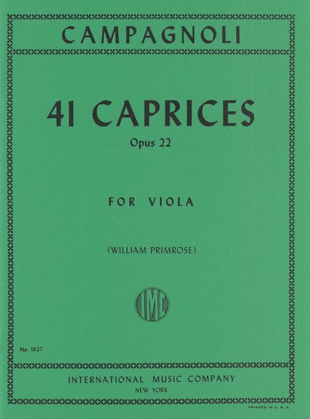 Campagnoli: 41 Caprices, Op. 22