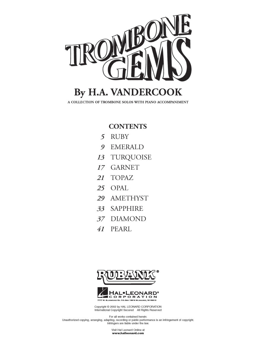 Vandercook: Trombone Gems