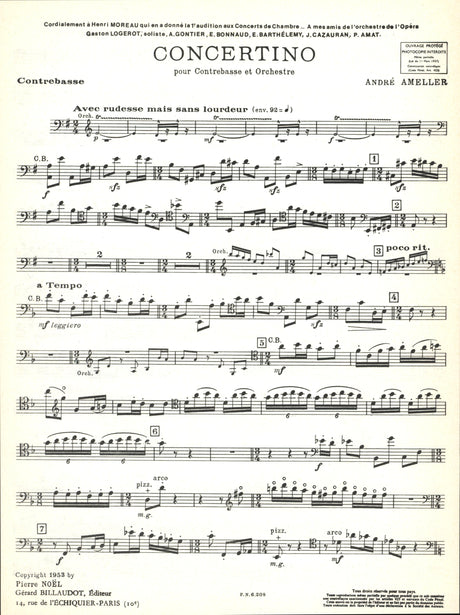 Amellér: Concertino for Double Bass