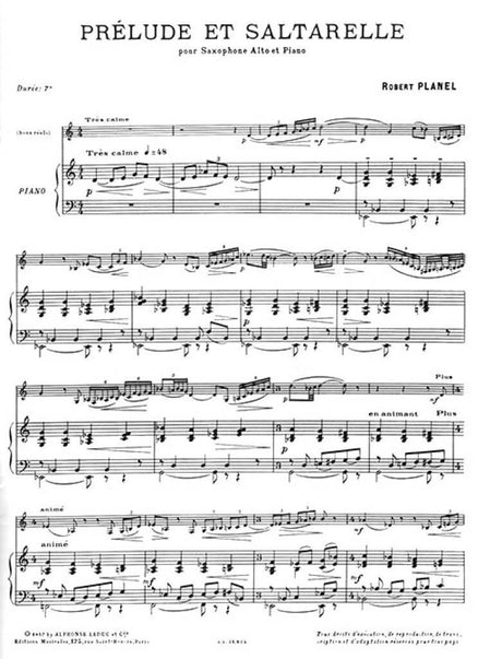 Planel: Prélude et Saltarelle