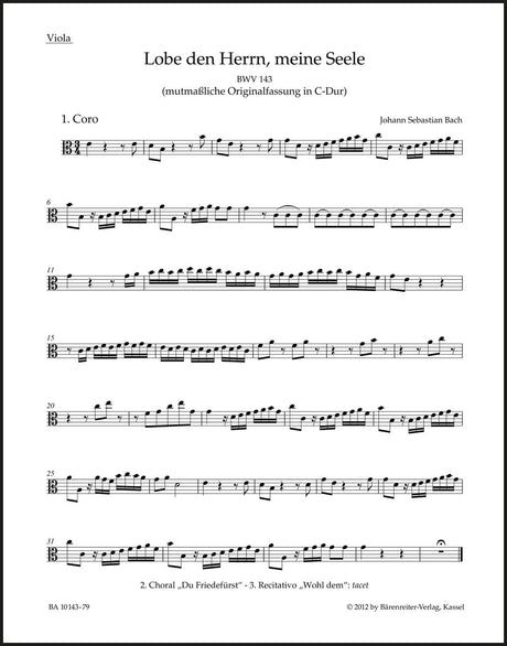 Bach: Lobe den Herrn, meine Seele, BWV 143