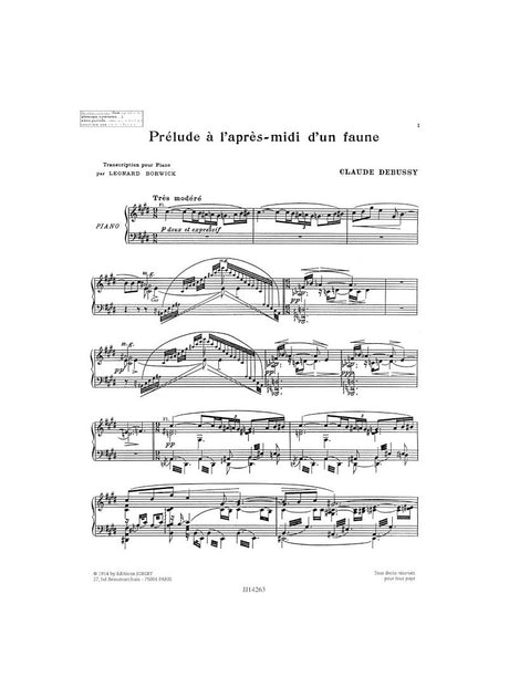 Debussy: Prélude à l'après-midi d'un faune (transc. for piano)