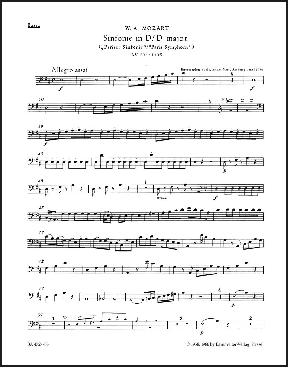 Mozart: Symphony No. 31 in D Major, K. 297 (300a) – Ficks Music
