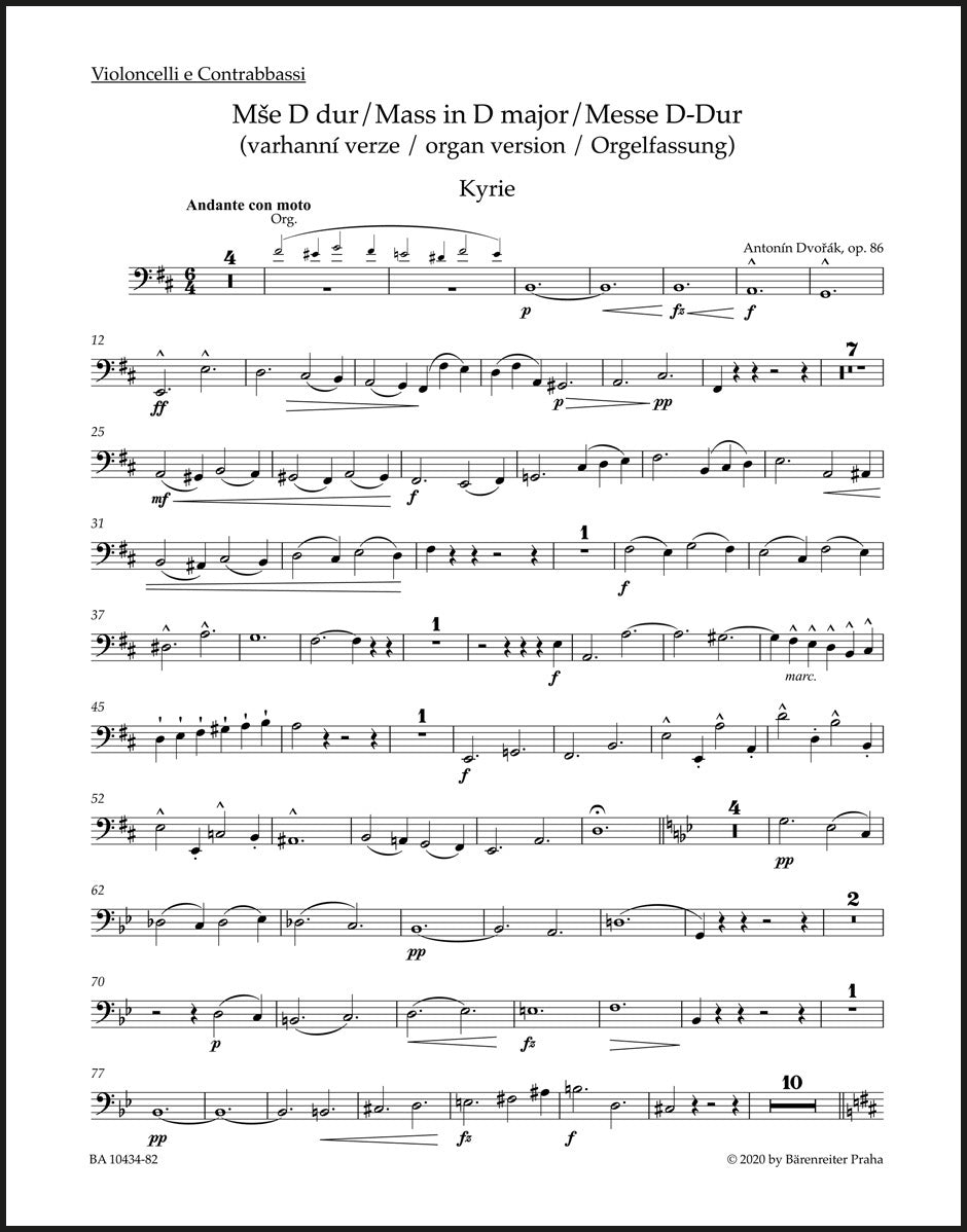 Dvořák: Mass in D Major, Op. 86 – Ficks Music